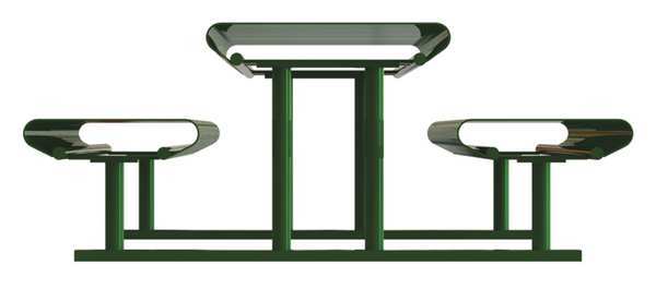 Picnic Table, Green, 94 in. D, 77-1/2 in. W