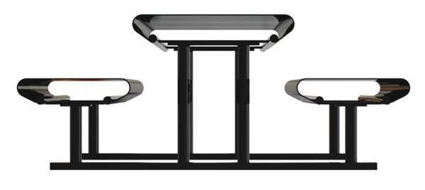 Picnic Table, Black, 94 in. D, 77-1/2 in. W