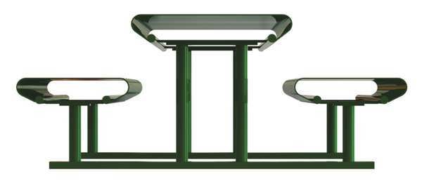 Picnic Table, Green, 94 in. D, 30 in. H