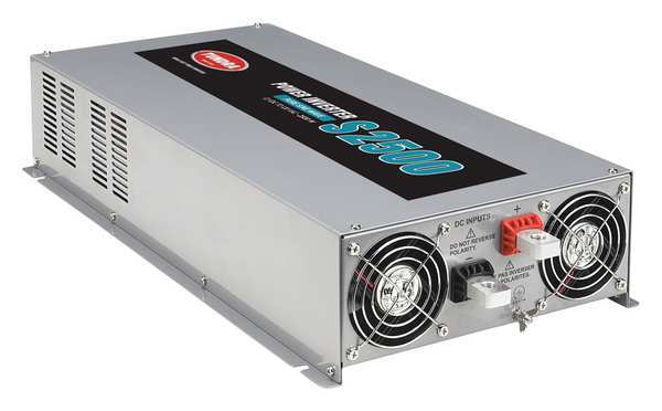 Inverter, Steel Case, Pure Sine Wave Form, 2,500 W Nominal Output, 1 Outlets