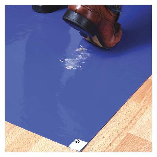 Floor Protection Mats, 3 ft, 7lb, Blue, PK2