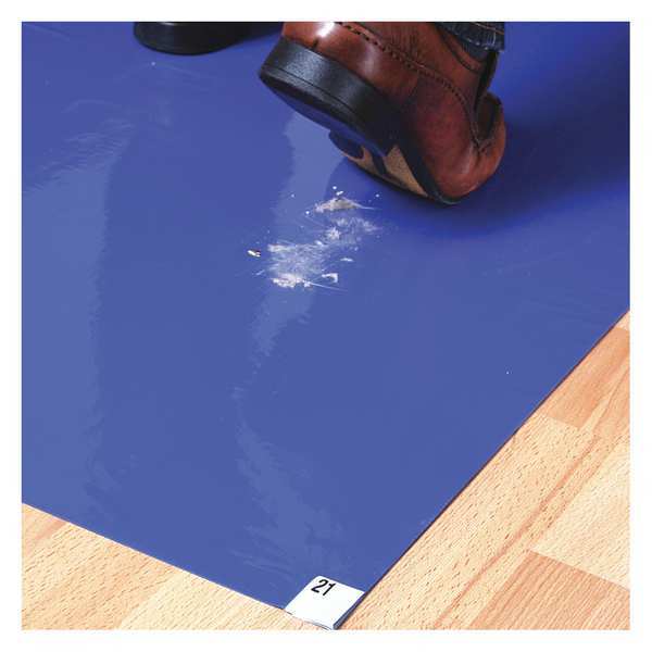 Floor Protection Mats, 3 ft, 5lb, Blue, PK2