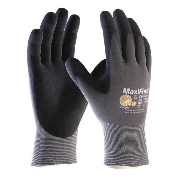 Coated Gloves, XS, Black/Gray