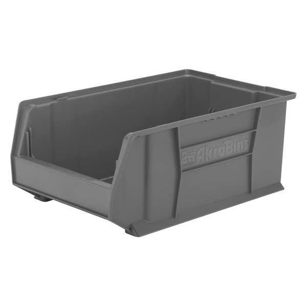 Super Size Bin, Gray, Plastic, 20 in L x 12 3/8 in W x 8 in H, 200 lb Load Capacity