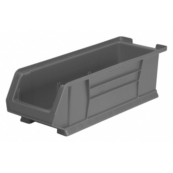 Super Size Bin, Gray, Plastic, 23 7/8 in L x 8 1/4 in W x 7 in H, 200 lb Load Capacity