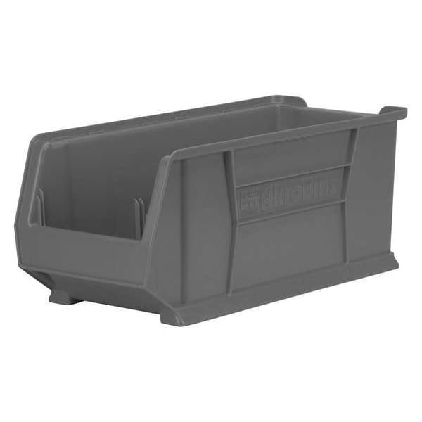 Super Size Bin, Gray, Plastic, 23 7/8 in L x 11 in W x 10 in H, 300 lb Load Capacity