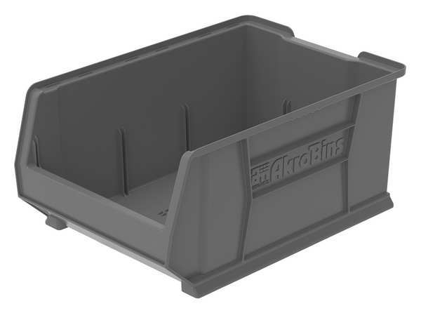 Super Size Bin, Gray, Plastic, 23 7/8 in L x 16 1/2 in W x 11 in H, 300 lb Load Capacity