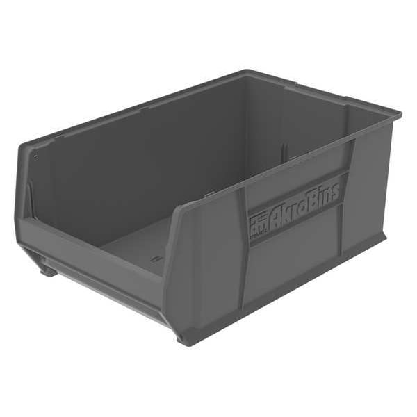 Super Size Bin, Gray, Plastic, 29 1/4 in L x 18 3/8 in W x 12 in H, 300 lb Load Capacity