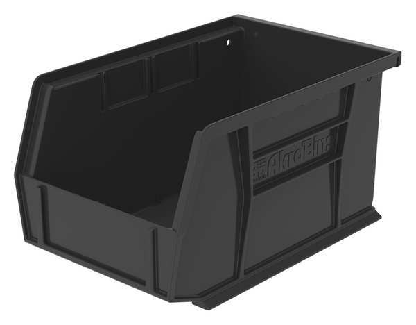 Hang & Stack Storage Bin, Black, Plastic, 9 1/4 in L x 6 in W x 5 in H, 20 lb Load Capacity