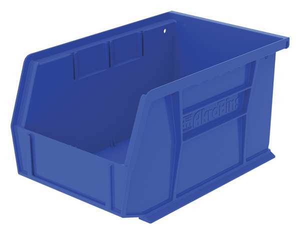 Hang & Stack Storage Bin, Blue, Plastic, 9 1/4 in L x 6 in W x 5 in H, 20 lb Load Capacity