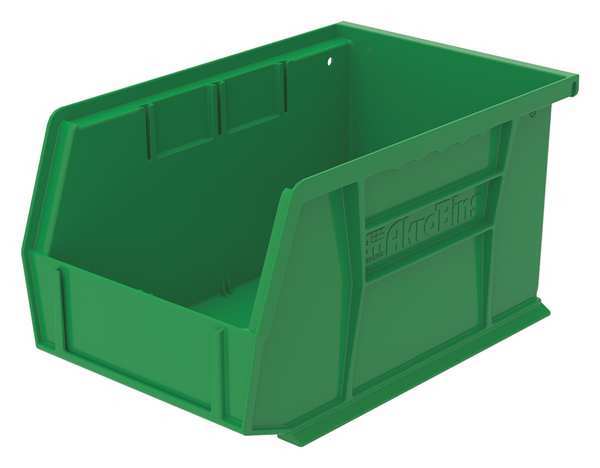 Hang & Stack Storage Bin, Green, Plastic, 9 1/4 in L x 6 in W x 5 in H, 20 lb Load Capacity