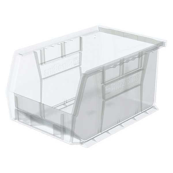 Hang & Stack Storage Bin, Clear, Plastic, 9 1/4 in L x 6 in W x 5 in H, 20 lb Load Capacity