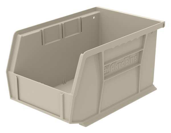 Hang & Stack Storage Bin, Beige, Plastic, 9 1/4 in L x 6 in W x 5 in H, 20 lb Load Capacity