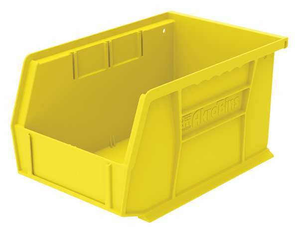 Hang & Stack Storage Bin, Yellow, Plastic, 9 1/4 in L x 6 in W x 5 in H, 20 lb Load Capacity