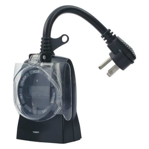 Plug In Timer, Blk, Outdoor, 125V, Digital