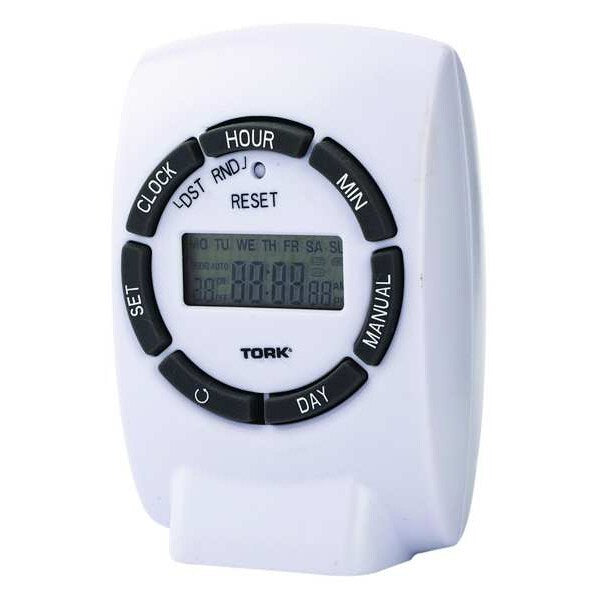 Plug In Timer, White, Indoor, 125V, 1000W