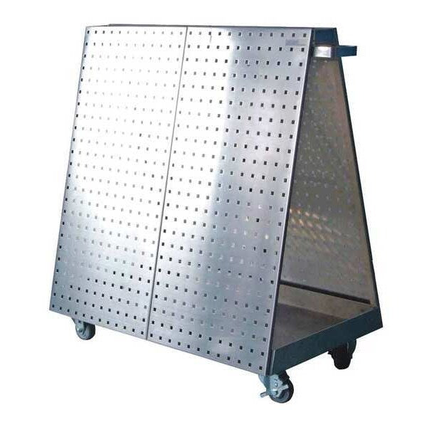 36-3/4 In. L x 39-1/4 In. H x 21-1/4 In. W Stainless Steel Tool Cart with Tray and Stainless Steel LocBoard