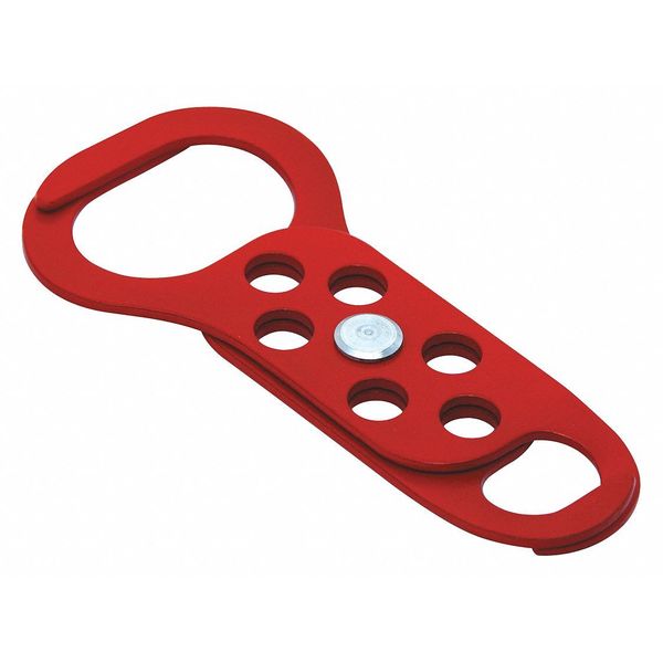 Lockout Hasp, Red, 5-23/64 in. L, Steel