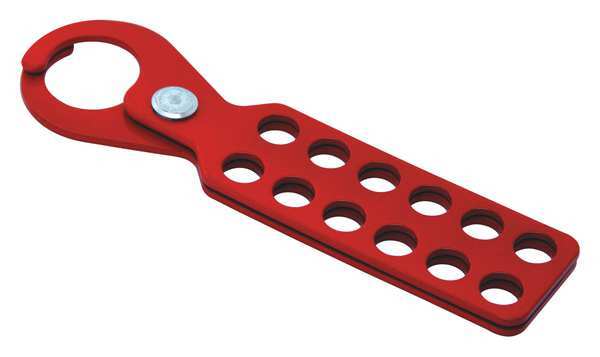 Lockout Hasp, Red, 8-1/2 in. L, Steel