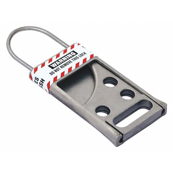 Lockout Hasp, Silver, 3-1/2 in. L, SS