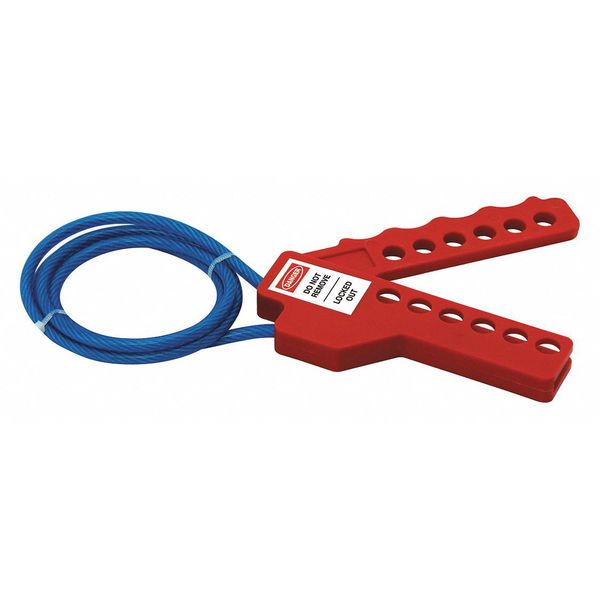 Lockout Cable, Red, CoatSteel, 3ft.L