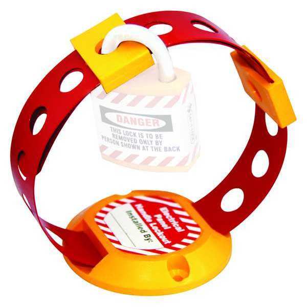 Panel Handle Lockout, RedYellow, 1/4 in.