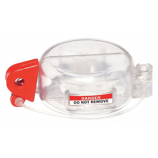 Push Button Lockout, Clear/Red, 1/4 in.