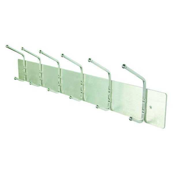 Coat Rack, Silver, 3-3/4 in. D, 36 in. W