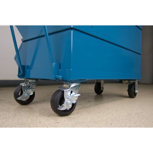 Steel Sectional Stacking Bin, 24 in D x 58 5/8 in H x 37 in W, 6 Shelves, Blue