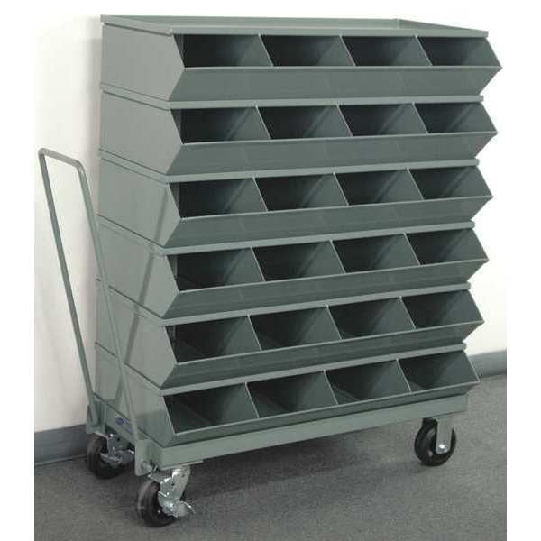 Steel Sectional Stacking Bin, 18 3/4 in D x 46 7/8 in H x 37 in W, 7 Shelves, Gray