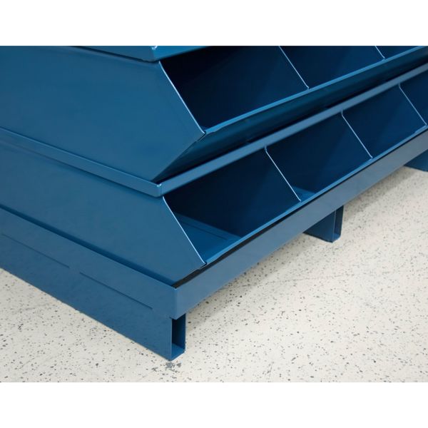 Steel Sectional Stacking Bin, 15 1/2 in D x 46 1/2 in H x 37 in W, 9 Shelves, Blue
