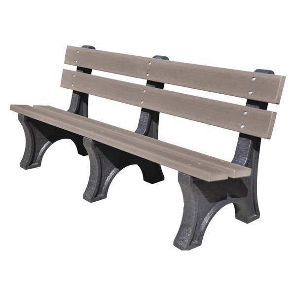 Outdoor Bench, 72 in. W, 48 in. H, Gray