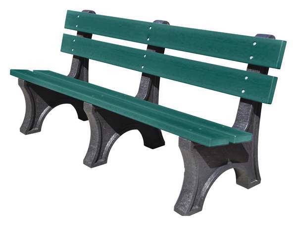 Outdoor Bench, 72 in. L, 48 in. H, Green
