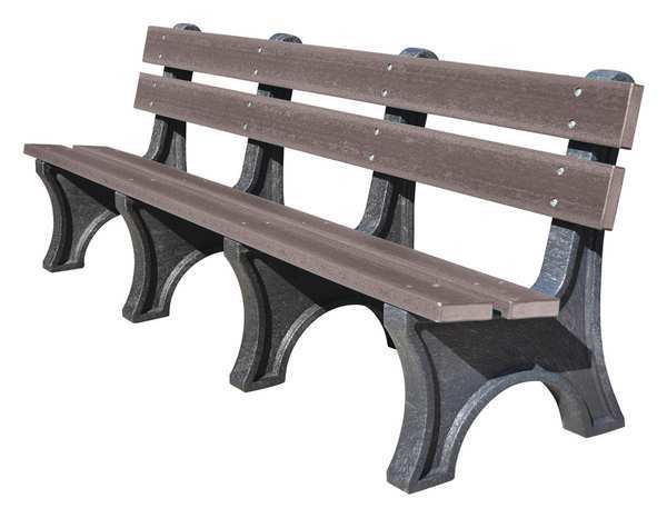 Outdoor Bench, 96 in. L, 10 in., Gray