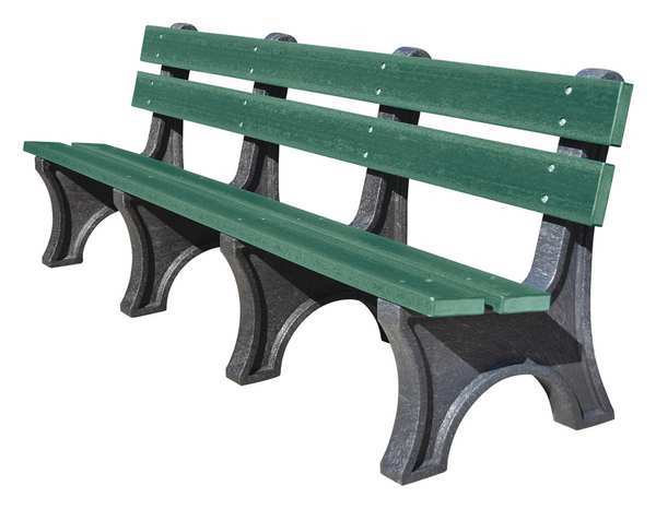 Outdoor Bench, 96 in. L, 48 in. H, Green