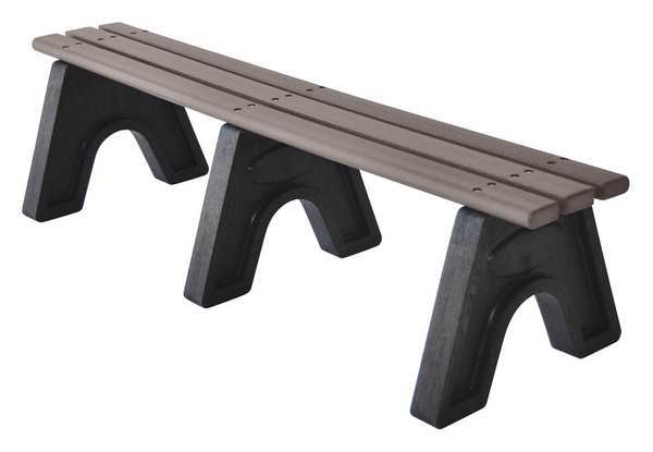 Outdoor Bench, 72 in. L, 16 in. H, Gray