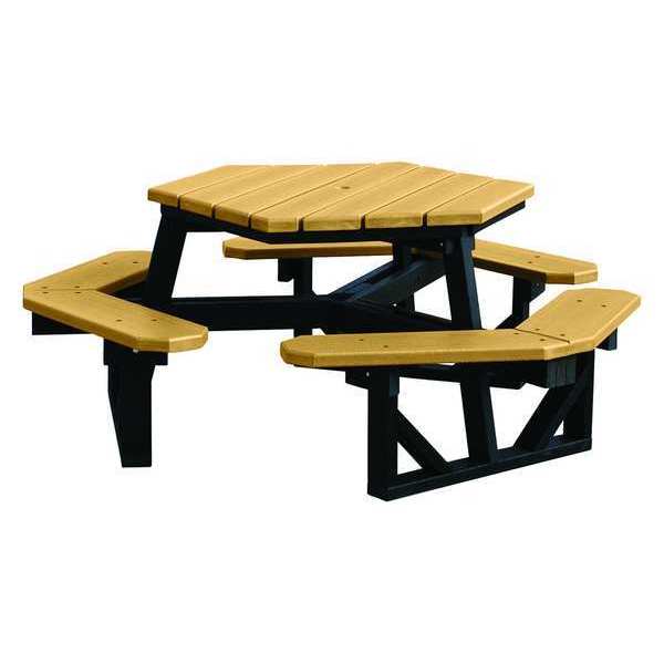 Picnic Table, Cedar, 72 in. W, Hexagon
