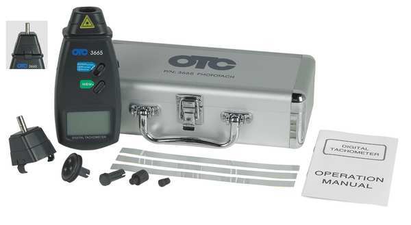 Tachometer, Infrared, 2 to 99,999 rpm