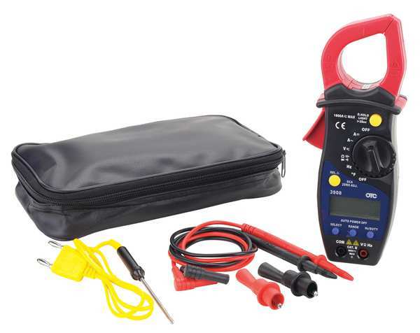 Clamp Meter Kit, Backlit LCD, 1,000 A, 1.3 in (33 mm) Jaw Capacity, Cat III 600V Safety Rating