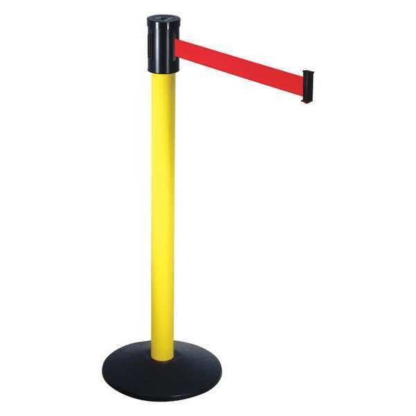 Barrier Post w/Belt, 15ft L, Red Belt