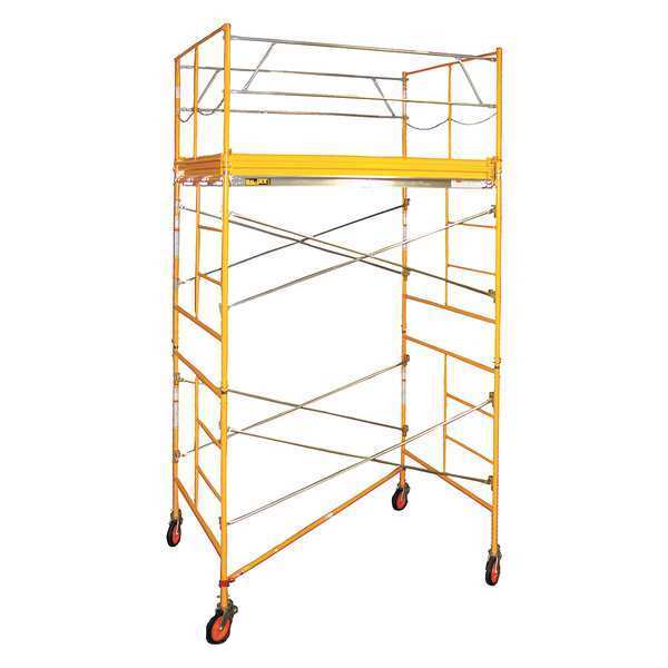 Scaffold Tower, Aluminum, Steel, Wood, 2,000 lb Load Capacity, 2 to 11 ft Platform Height