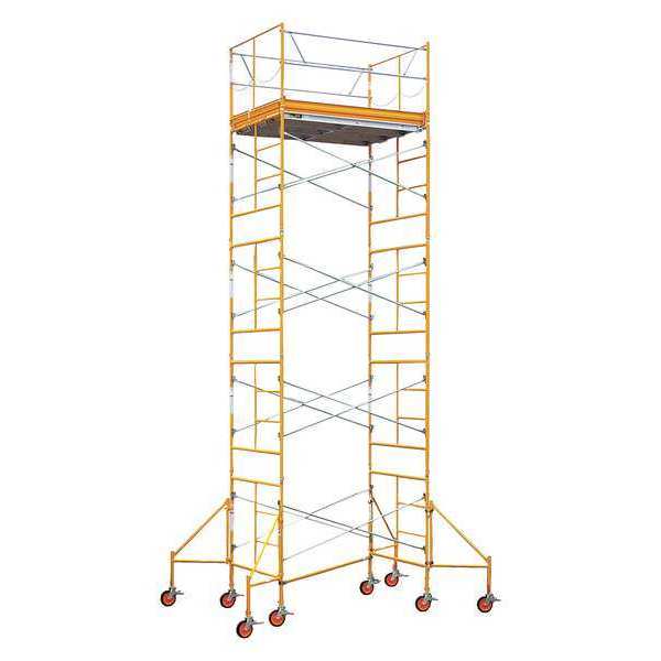 Scaffold Tower, Steel, 2,000 lb Load Capacity, 2 to 16 ft Platform Height