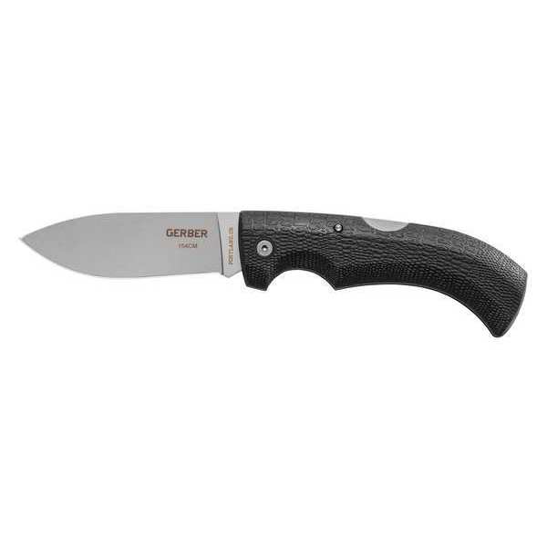 Folding Knife, Fine BladeEdge, Black Handl