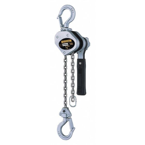 Lever Chain Hoist, 1,000 lb Load Capacity, 10 ft Hoist Lift, 29/32 in Hook Opening