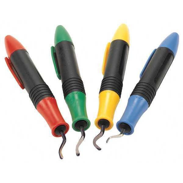 Deburring Tool Set, Plastic, Hi Speed Stl.
