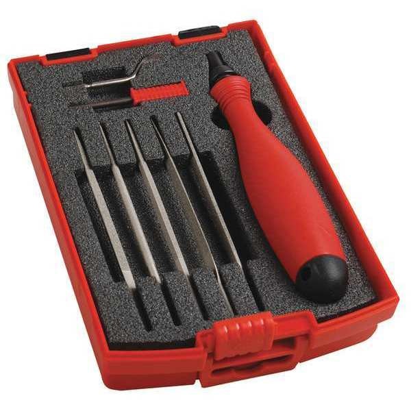 Deburring Tool Set, Plastic, Hi Speed Stl.