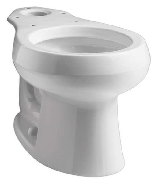 Toilet Bowl, 1.28 to 1.6 gpf, Gravity Fed, Floor Mount, Round, White