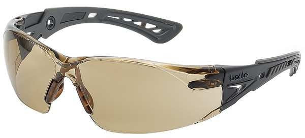 Safety Glasses, Wraparound Twilight Polycarbonate Lens, Anti-Fog, Scratch-Resistant