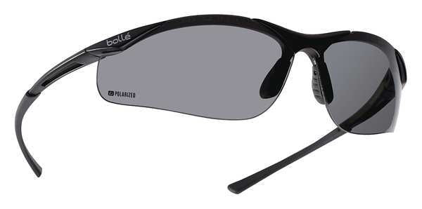 Safety Glasses, Wraparound Gray Polycarbonate Lens, Scratch-Resistant