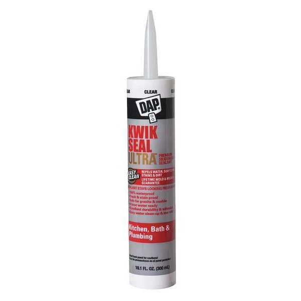 Kitchen & Bath Sealant, 10.1 oz, Cartridge, Clear, Acrylic Polymer Base